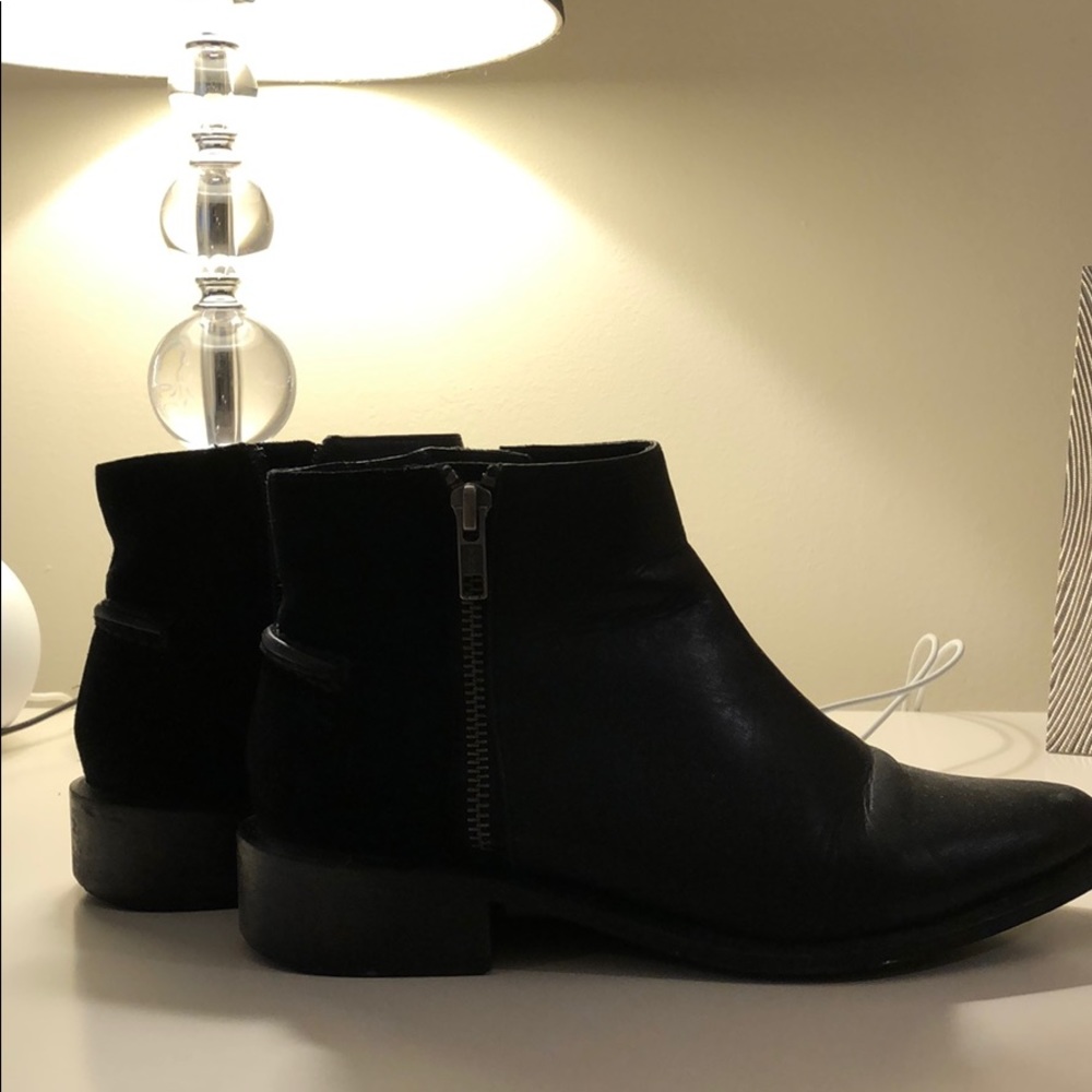 Leather & Suede Black Booties